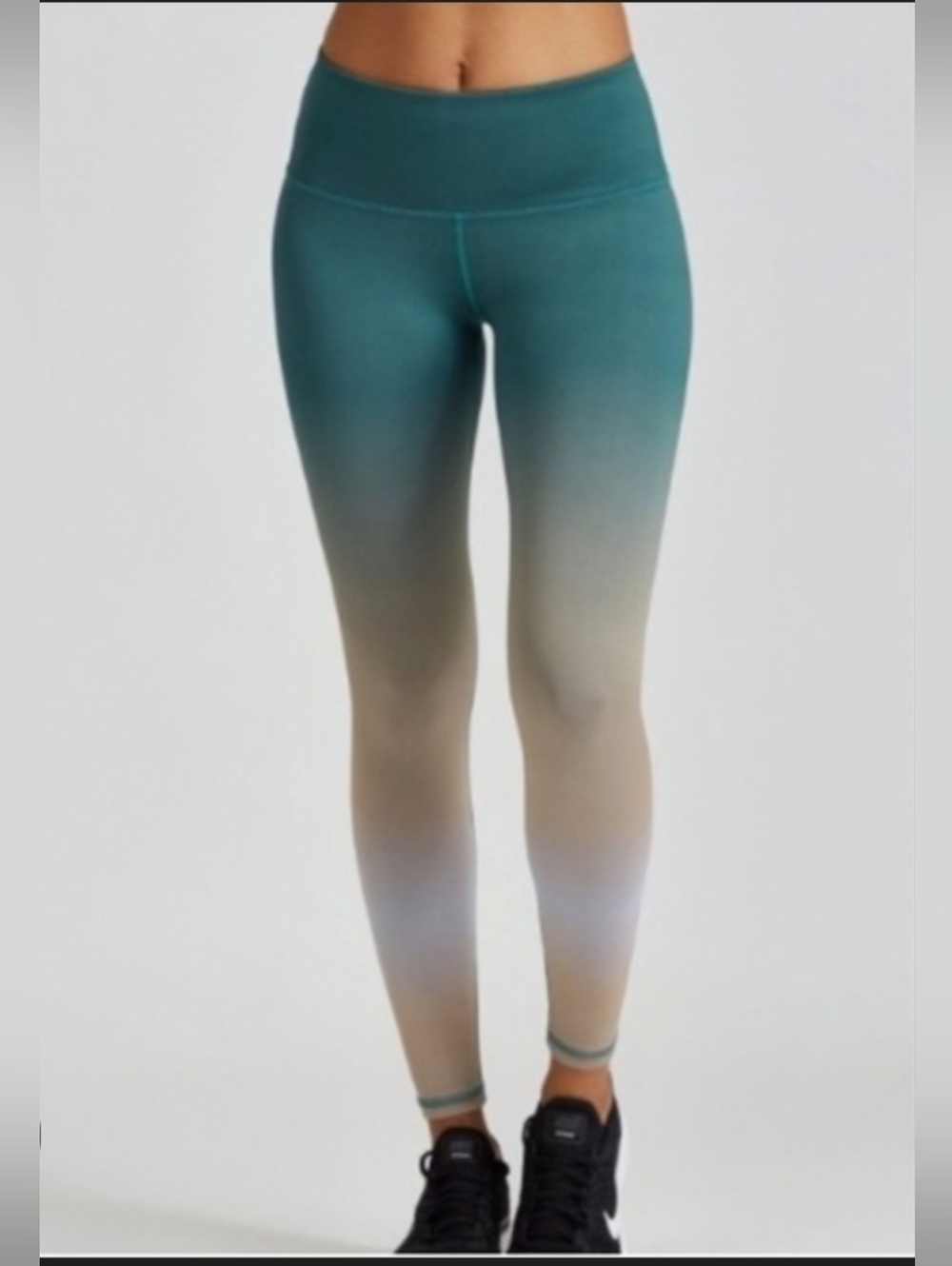 Noli Ombre High-Waist Leggings in Teal to Beige